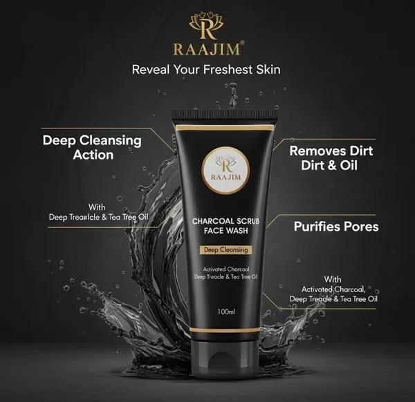 Raajim_Charcoal_Scrub_100_Ml_|_Deep_Cleansing_With_Activated_Charcoal_And_Tea_Tree_Oil_|_Removes_Oil,_Dirt_And_Blackheads_|_For_Oily_And_Acne_Prone_Skin_Face_Wash