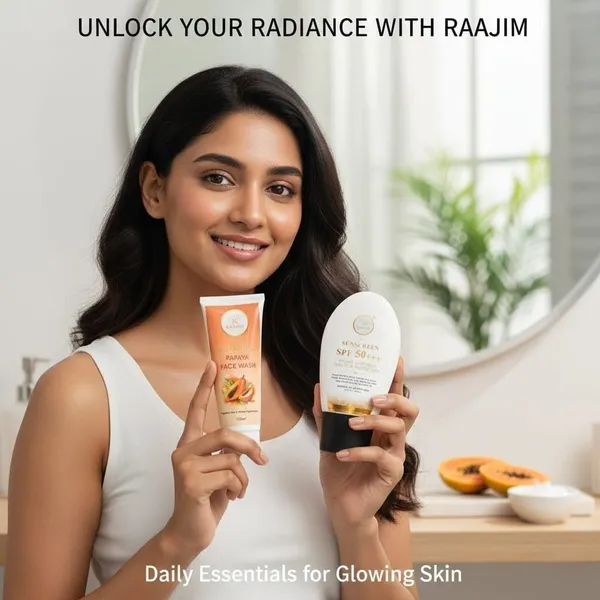 Raajim_Vitamin_C_Papaya_Face_Wash_100_Ml_And_Sunscreen_Spf+++_Broad_Spectrum_Uva/Uvb_Protection_60_Gm_Face_Wash