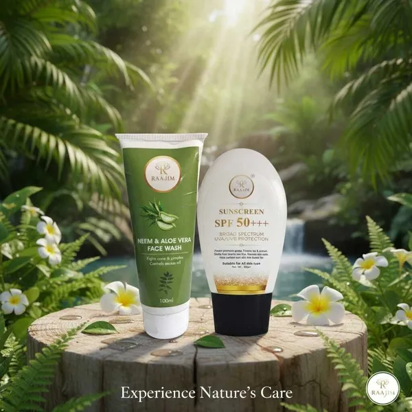 Raajim_Neem_And_Aloe_Vera_Face_Wash_100_Ml_And_Sunscreen_Spf_Broad_Spectrum_Uva/Uvb_Protection_60_Gm_Face_Wash