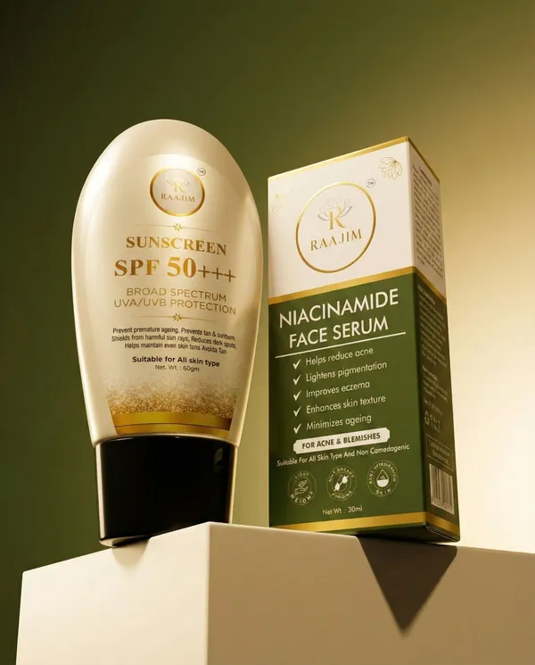 Raajim_Sunscreen_Spf_50_Pa+++_60_Gm_And_Niacinamide_Face_Serum_30_Ml