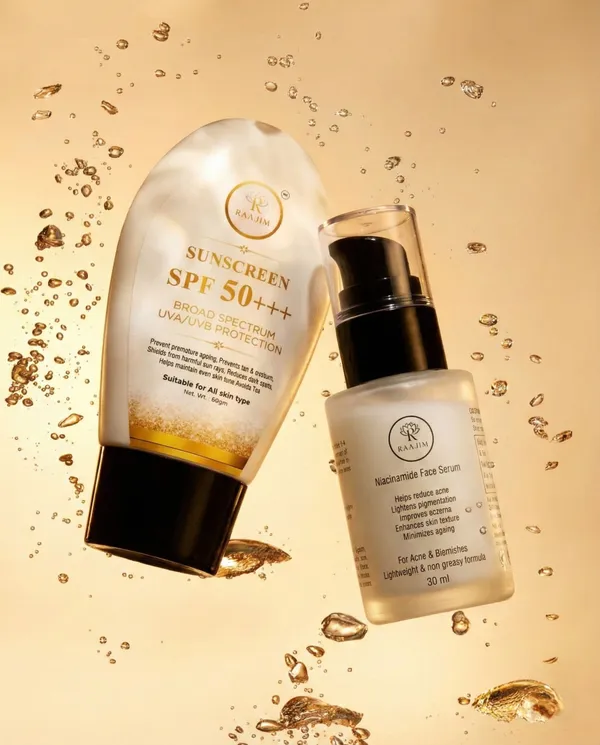 Raajim_Sunscreen_Spf_50_Pa+++_60_Gm_And_Niacinamide_Face_Serum_30_Ml