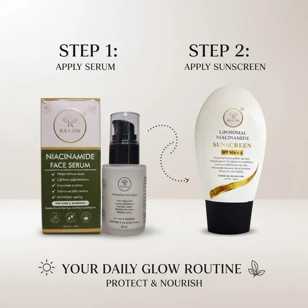 Raajim_Liposomal_Niacinamide_Sunscreen_Spf_50+++_60_Gm_And_Niacinamide_Face_Serum_30_Ml