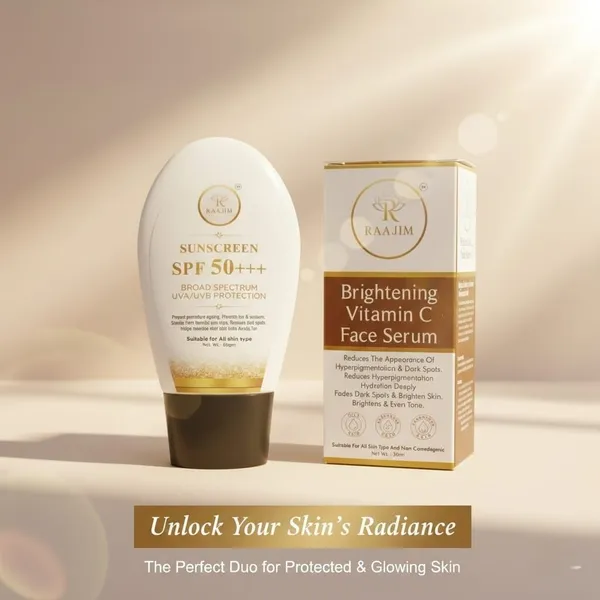 Raajim_Spf_50+++_Sunscreen_60_Gm_And_Vitamin_C_Face_Serum_30_Ml_Combo