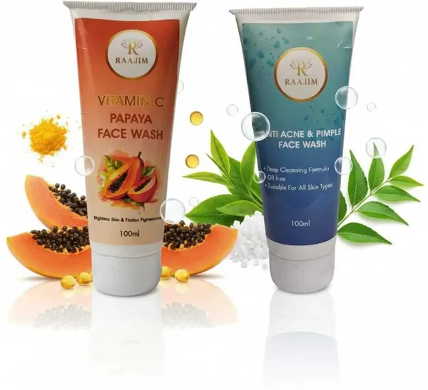 Raajim_Anti_Acne_And_Pimple_100_Ml_And_Vitamin_C_Papaya_100_Ml_|_Men_And_Women_All_Skin_Types_Face_Wash