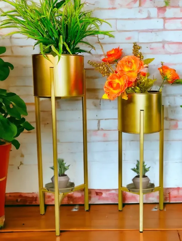 Gold_Moderntone_Metal_Plant_Stand_With_Two_Tiers