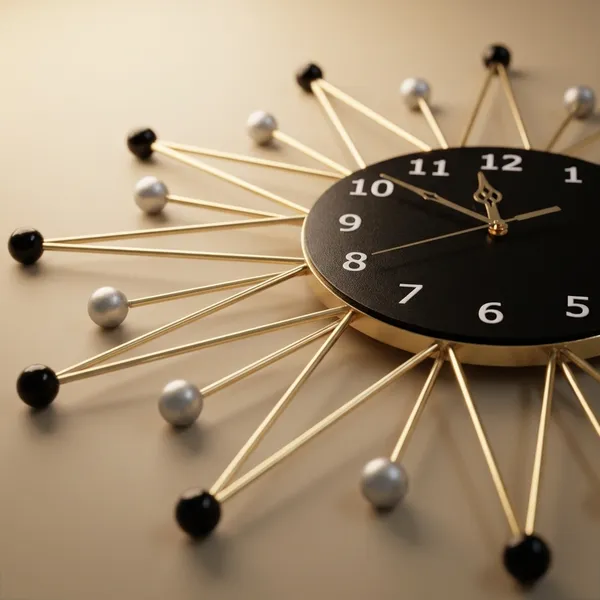 Black_And_Gold_Metal_Wall_Clock_For_Home_Decor