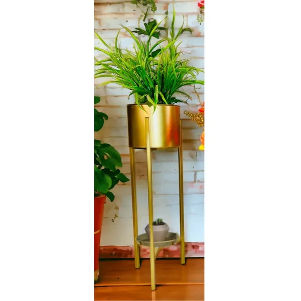 Gold_Moderntone_Metal_Plant_Stand_With_Two_Tiers