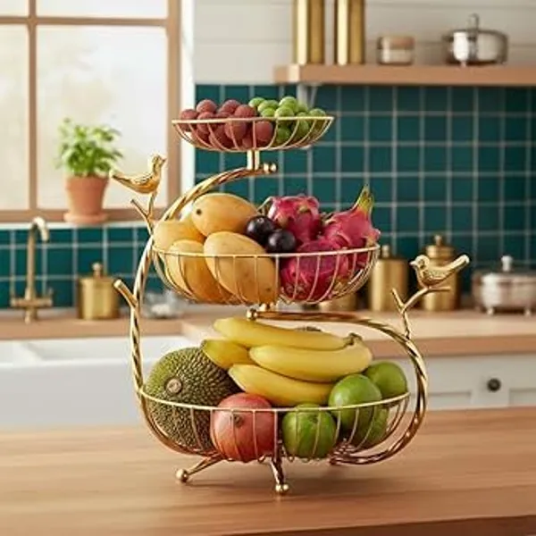 Gold_Tierbird_Design_Fruit_Basket_Stand