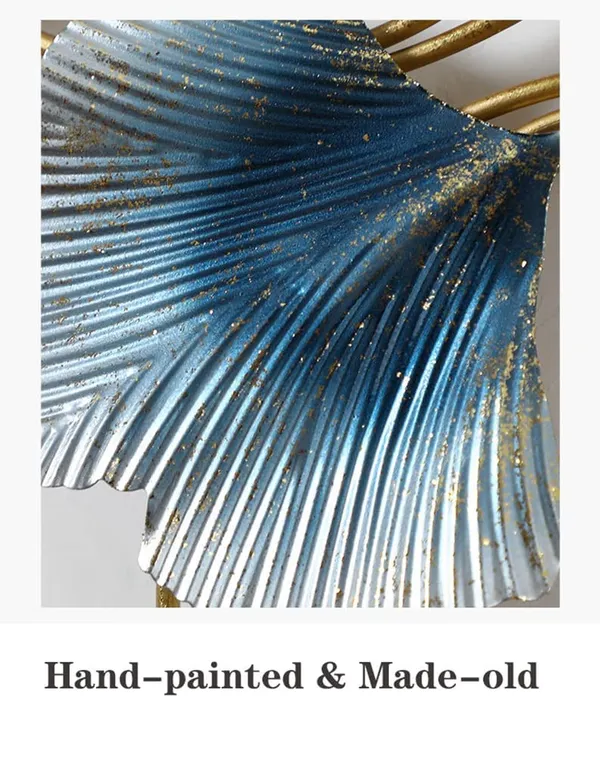 Blue_And_Gold_Hand_Painted_&_Ginkgo_Leaf_Metal_Wall_Art_Decor