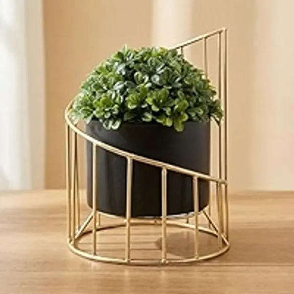 Gold_Modernmetal_Plant_Stand_Withplanter_Pot_Decorative_Indoor_Tabletop_Holder
