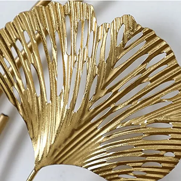 Gold_And_Blue_Luxury_Ginkgo_Leaf_Wall_Clock_&_Metal_Art_Decor