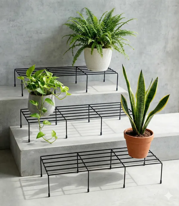 Gold_Metal_Plant_Stand_Rack_Wire_Shelves_For_Indoor_And_Outdoor_Use