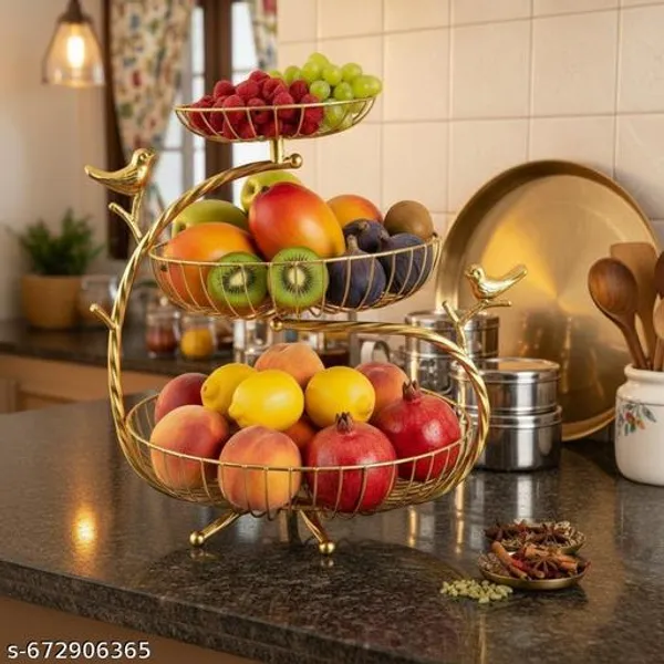 Gold_Tierbird_Design_Fruit_Basket_Stand
