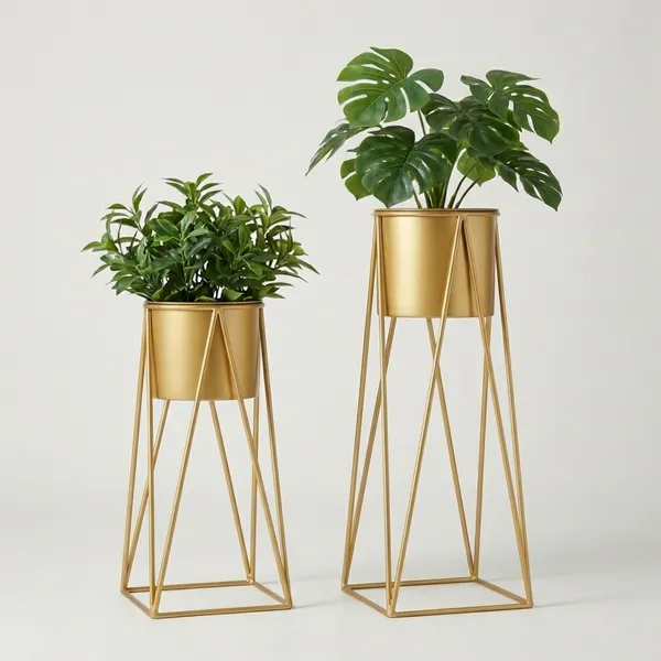 Gold_Set_Of_Toned_Metal_Plant_Stands_With_Hairpin_Legs