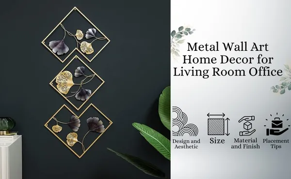 Gold_And_Grey_Metal_Wall_Art_&_Grey_Ginkgo_Leaf_Design
