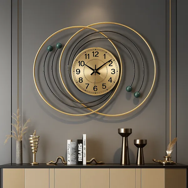Gold_And_Brown_Modern_Decorative_Wall_Clock_With_D_Metal_Rings_And_Wooden_Ball_Accents