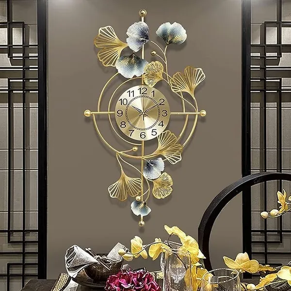 Gold_Luxuryginkgo_Leaf_Wall_Clockdecorative_Metal_Art_Timepiece
