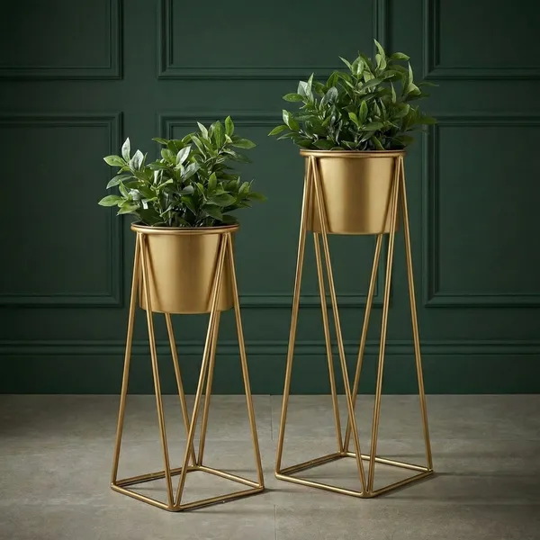 Gold_Set_Of_Toned_Metal_Plant_Stands_With_Hairpin_Legs