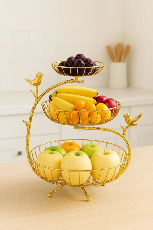 Gold_Tierbird_Design_Fruit_Basket_Stand