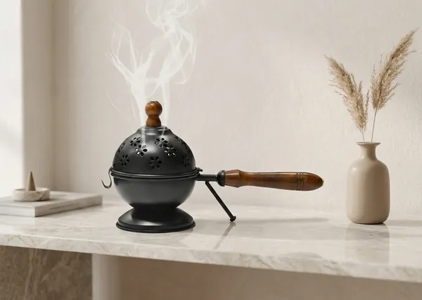 Black_Metal_Incense_Burner_With_Wooden_Handle_And_Decorative_Cutouts