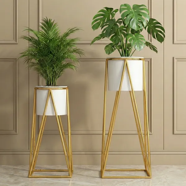 Gold_Set_Of_Toned_Metal_Plant_Stands_With_Hairpin_Legs