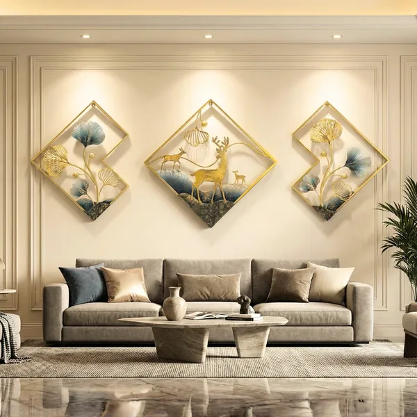 Gold_Piece_Metal_Wall_Art_Set_With_Ginkgo_Leaves_And_Deer_Diamond_Shapedframe_Decor