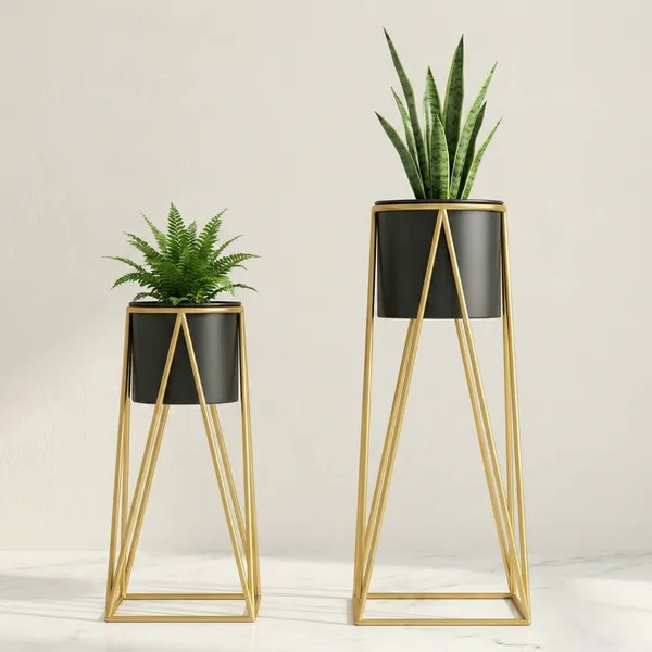 Black_And_Gold_Modern_Geometric_Metal_Plant_Stand_Set_Withplanters