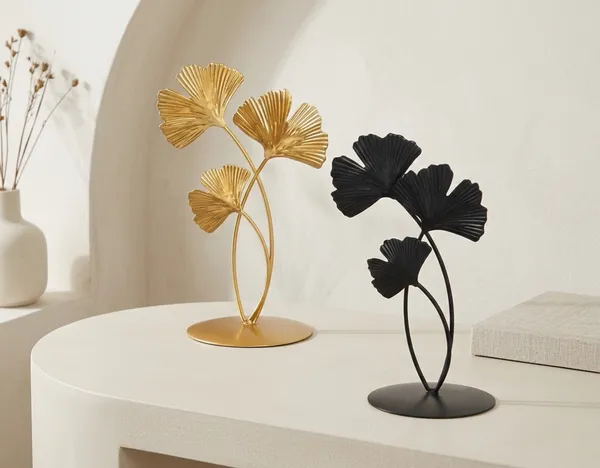 Gold_And_Black_Decorative_Ginkgo_Leaf_Metal_Sculpture_Showpiece