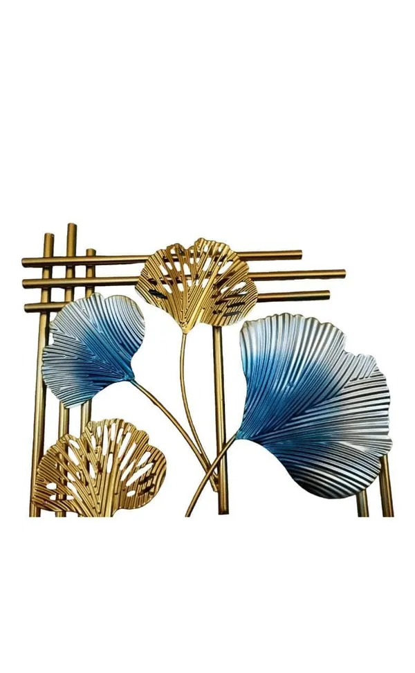 Gold_Decorative_Metal_Wall_Clock_Withginkgo_Leaf_Design