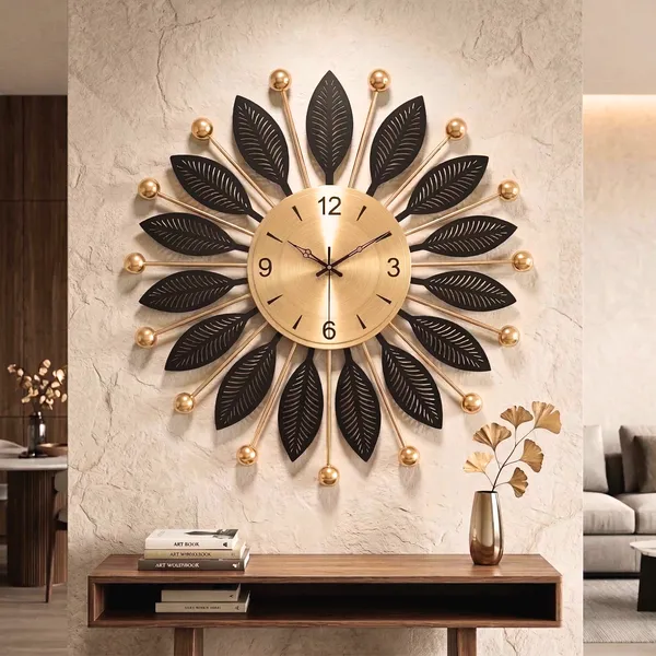 Luxury_Black_&_Gold_Metal_Leaf_Wall_Clock_–_Modern_Decorative_Silent_Wall_Clock_for_Living_Room_&_Bedroom