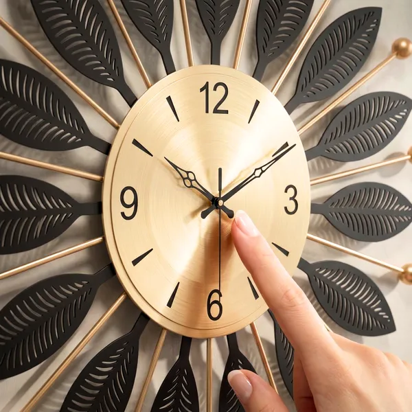 Luxury_Black_&_Gold_Metal_Leaf_Wall_Clock_–_Modern_Decorative_Silent_Wall_Clock_for_Living_Room_&_Bedroom