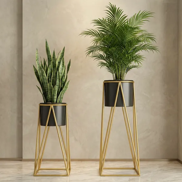 Black_And_Gold_Modern_Geometric_Metal_Plant_Stand_Set_Withplanters