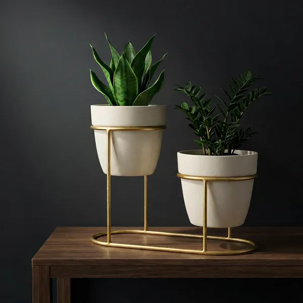 Gold_Tier_Oval_Metal_Plant_Stand_Withceramic_Potsfinish