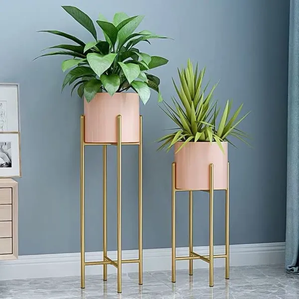 Light_Pink_And_Green_Modern_Plant_Stand_Set_With_Ceramic_Plantersmetal_Frame