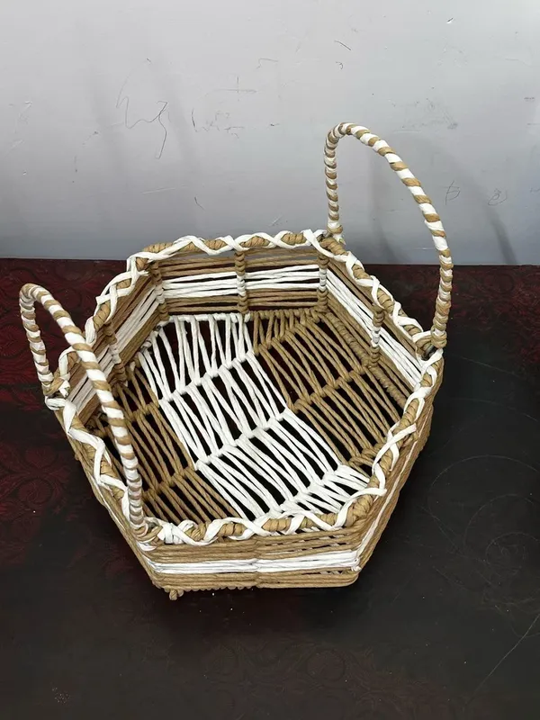 Natural_And_White_Handwoven_Hexagonal_Basket_With_Twisted_Handle_Natural_Andtwo_Tone