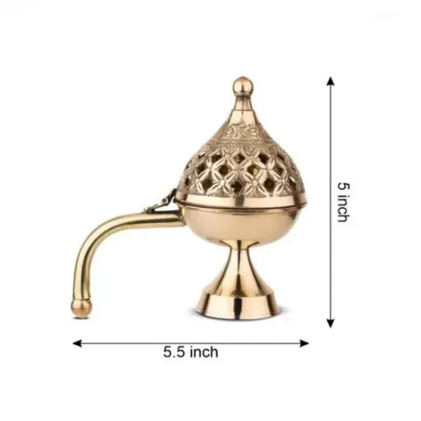 Gold_Traditional_Brass_Incense_Burner_With_Ornate_Dome_Design