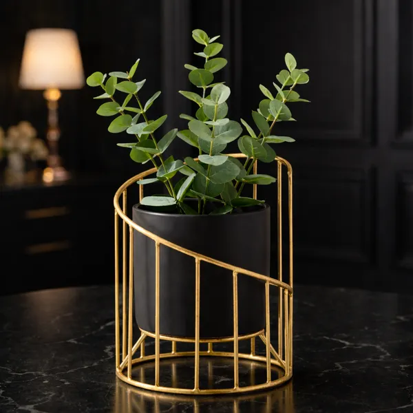 Gold_Modernmetal_Plant_Stand_Withplanter_Pot_Decorative_Indoor_Tabletop_Holder