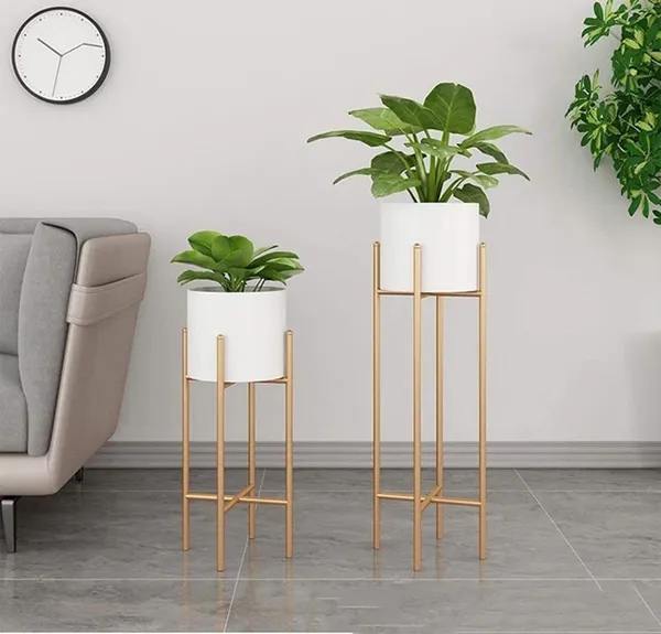Gold_Modern_Minimalist_Plant_Stand_Withceramic_Pot