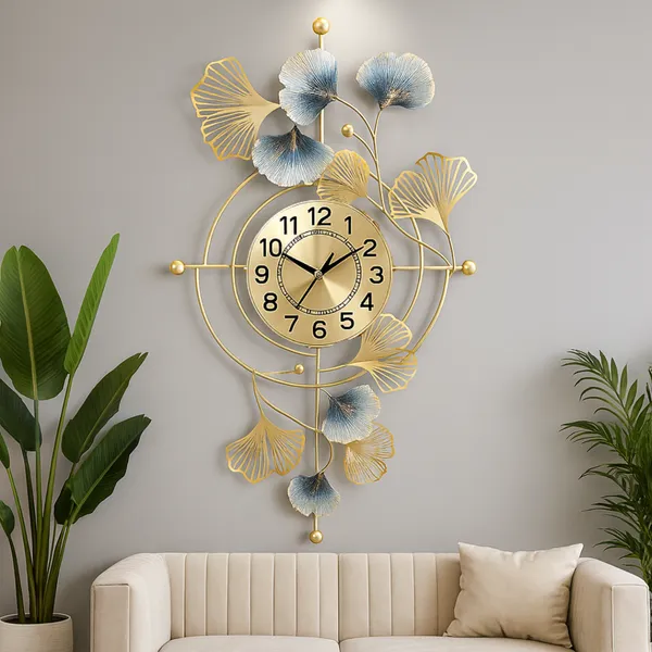 Gold_Luxuryginkgo_Leaf_Wall_Clockdecorative_Metal_Art_Timepiece