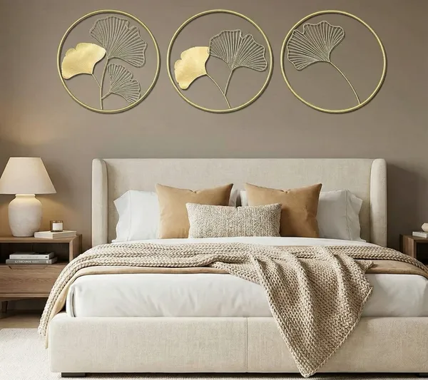 Gold_Ginkgo_Leaf_Metal_Wall_Art_Circles_Modern_Home_Decor