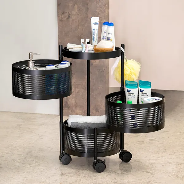 Gold_And_Teal_Tier_Rolling_Storage_Cart_With_Mesh_Baskets_And_Metal_Organizer_With_Wheels