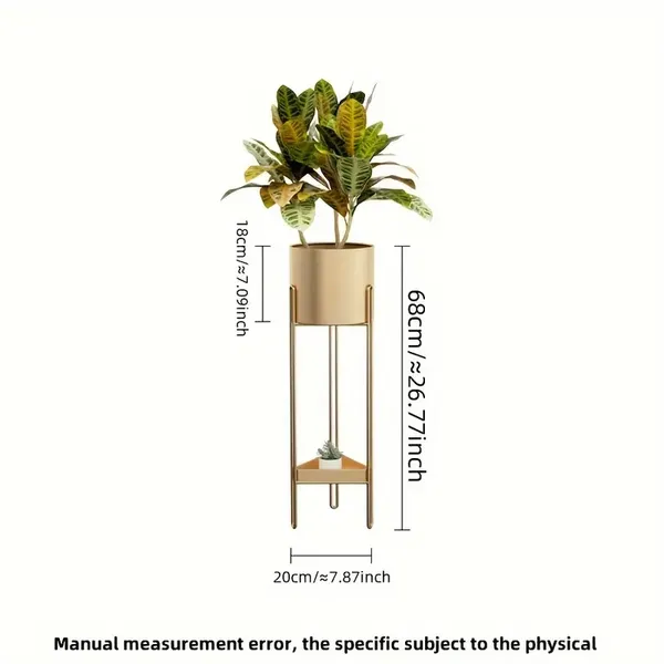 Gold_Moderntone_Metal_Plant_Stand_Set_With_Storage_Shelf