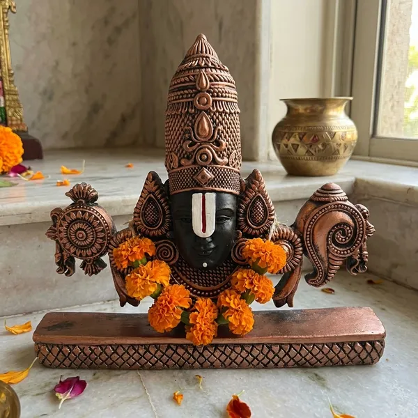 Golden_And_Brown_Tirupati_Balaji_Idol_Ideal_For_Gifting_And_Home_Decor_20_X_3_X_17_Cm