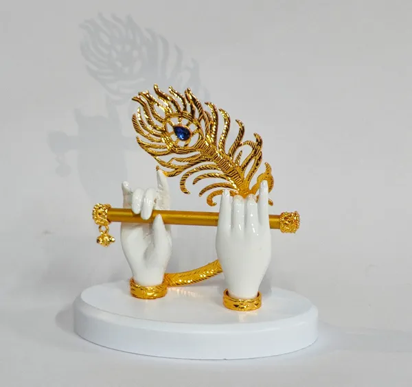White_Krishna_Hand_Bansuri_Ideal_For_Gifting_And_Home_Decor_12_X_15.5_X_11_Cm