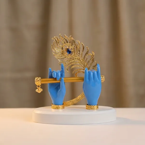 Blue_Krishna_Hand_Bansuri_Ideal_For_Gifting_And_Home_Decor_12_X_15.5_X_11_Cm