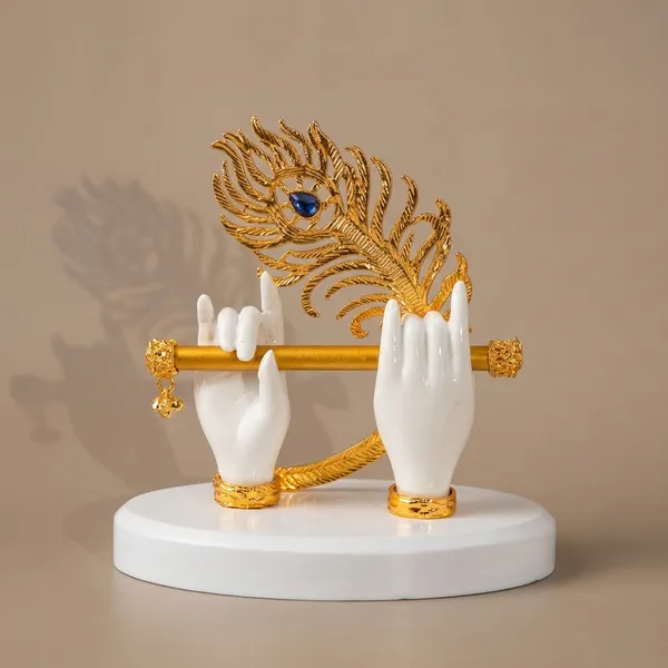 White_Krishna_Hand_Bansuri_Ideal_For_Gifting_And_Home_Decor_12_X_15.5_X_11_Cm