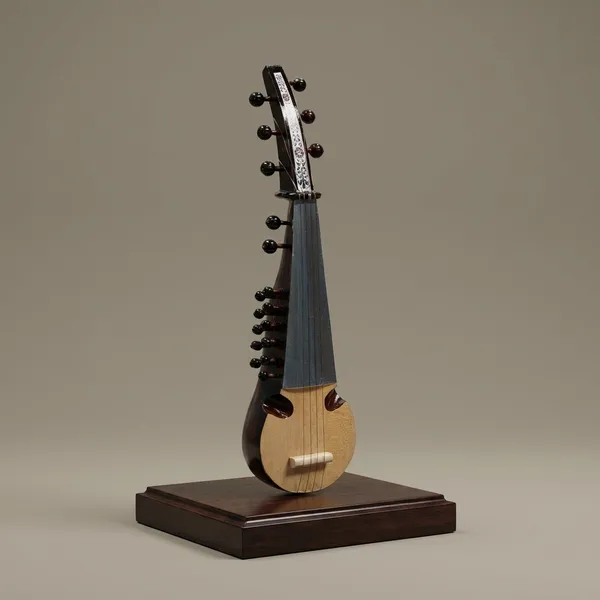 Black_Wooden_Sarod_Miniature_Wooden_Miniatures_For_Home_Decor_And_Gifting._5.5_X_8_X_24_Cm