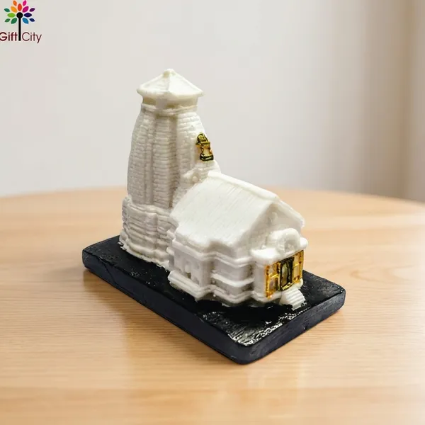 White_Kedarnath_Temple_Miniature_Kedarnath_Temple_Minature_Made_From_1St_Quality_Polyresin_/_Fibre_Material_7.5_X_4.5_X_7_Cm