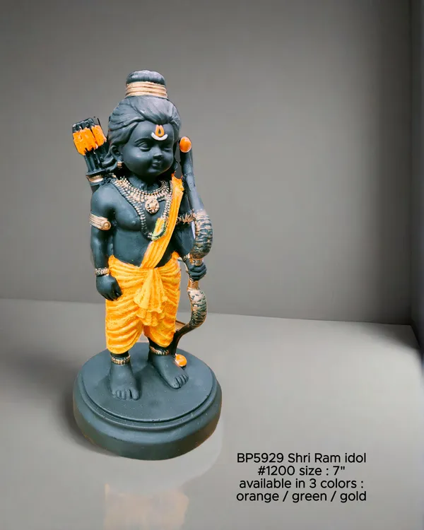 Orange_Black_Ram_Idol_Ideal_For_Gifting_And_Home_Decor_7.5_X_7.5_X_17_Cm