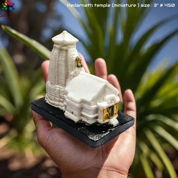 White_Kedarnath_Temple_Miniature_Kedarnath_Temple_Minature_Made_From_1St_Quality_Polyresin_/_Fibre_Material_7.5_X_4.5_X_7_Cm